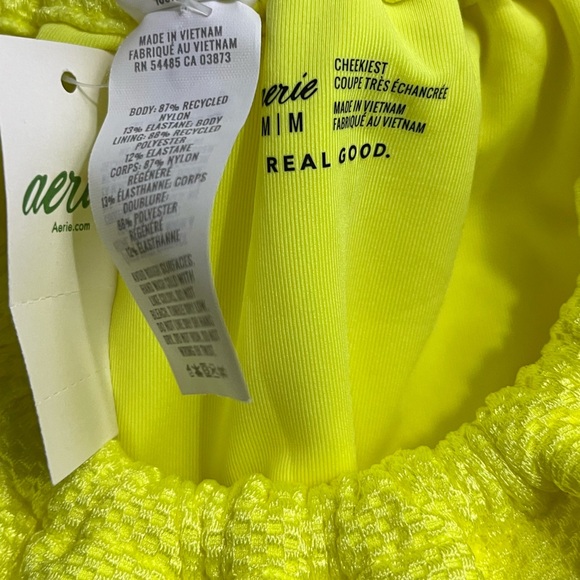 Aerie • NWT Neon Lemon Vibrant Yellow Bikini Bottoms Scrunch Tie - Picture 4 of 6